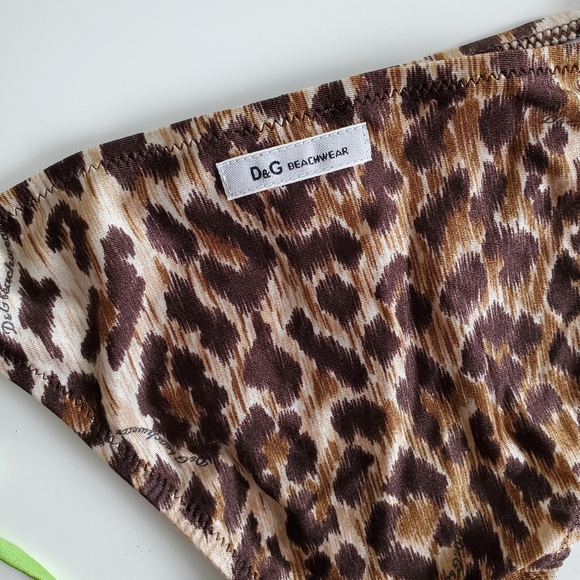 Dolce and Gabbana Swim Suit Cheeky Bottom Tie Side Cheetah - Picture 6 of 8